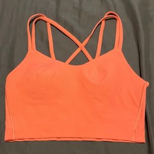 Lululemon raspberry cream like a cloud ribbed longline bra